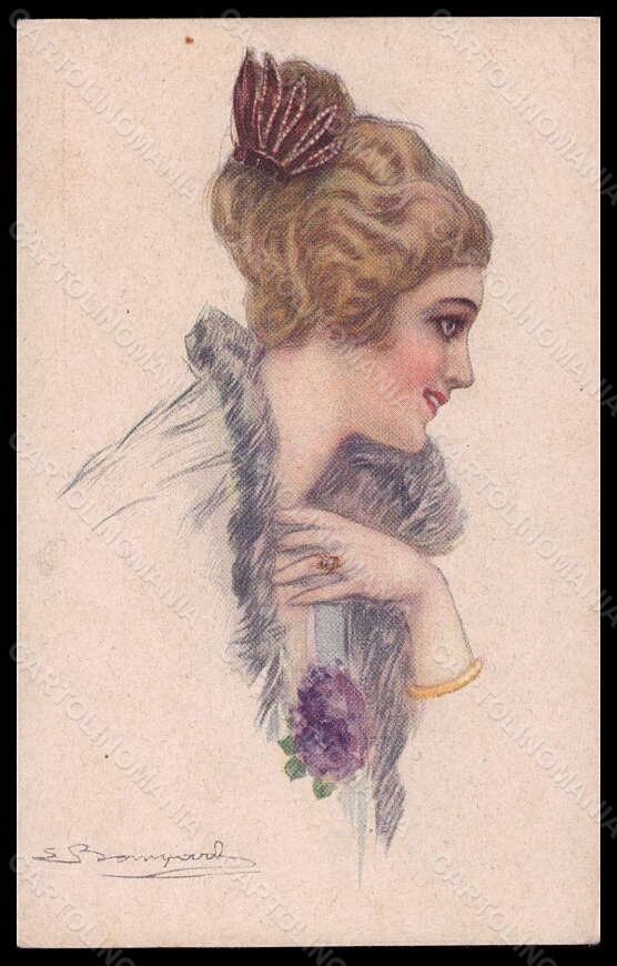 Cartolina Artista Firmata Bompard Fashion Glamour Lady Serie 459-4 CUCITA VK6710