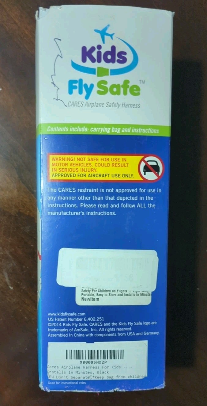 Kids Fly Safe CARES Airplane Safety Harness FAA Approved 22 to 44 lbs.