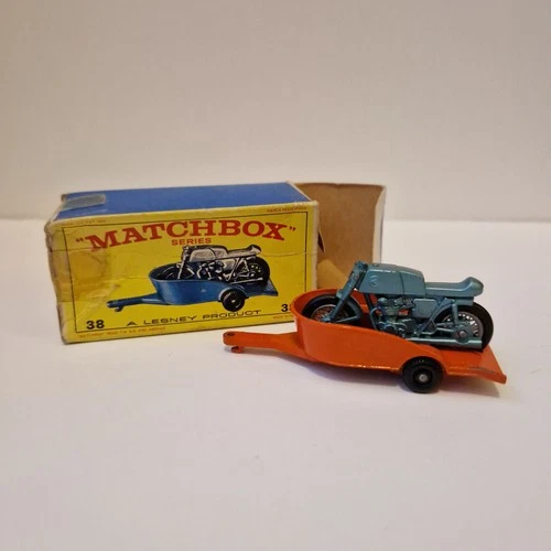 Matchbox Series No. 38 Lesney Honda Motorcycle and Trailer diecast boxed