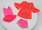 Vintage Barbie PJ Pink Lace Swimsuit #1118 & Floral Dress W/ Shorts #1113