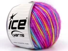 Picasso Pink Blue Yellow 84637 Ice Yarns 50gr 125yds Fuzzy w/ Subtle Sheen Yarn