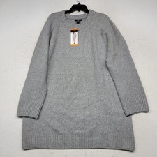 Dalia Sweater Dress Womens XXL Gray Knit Wool Blend Knee Length Stretch New