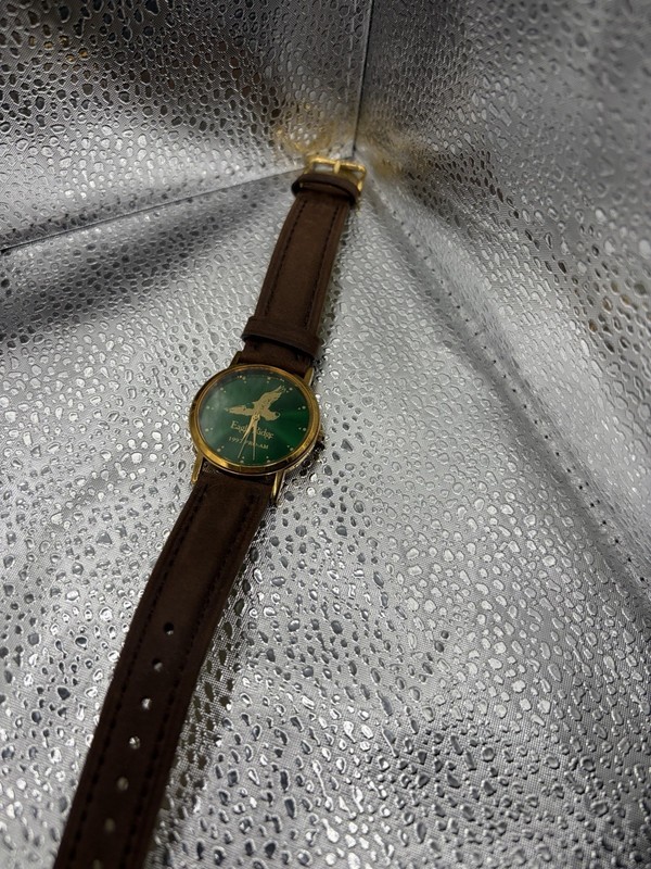 Eagle Ridge 1997 PRP-AM Quartz Watch Green Dial Gold Case Brown Leather