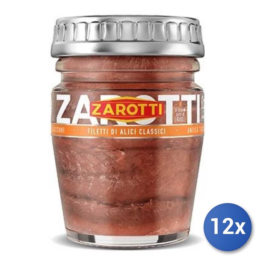 12X Multipack Anchovies Zarotti Fillets 80G Sunflower Oil