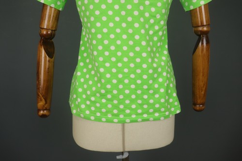 MARIMEKKO grün-weiß gepunktetes Kurzarm Oberteil Bluse mit Rundhalsausschnitt Größe L - Bild 8 von 12