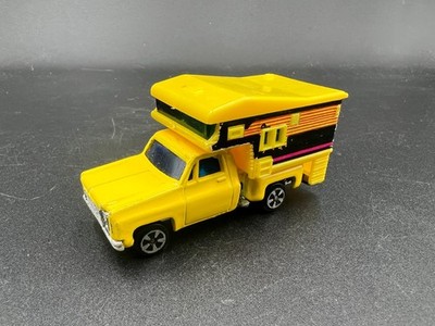 Kidco Pickup Truck with Camper Yellow Hong Kong Tough Wheels Great Condition!