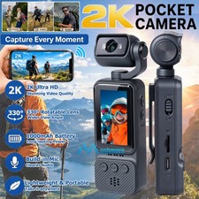 2K Action Camera 1.97" Screen WiFi Camcorder 330  Rotatable Lens Vlogging Camera