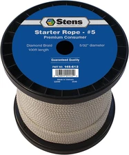 New 100' Diamond Braid Starter Rope 145-612#5 Diamond, White
