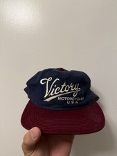 VTG Victory Motorcycles Polaris Trucker Snapback Hat Cap Red Blue USA Made 90s
