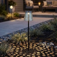 Led Solarleuchte Solarlampe AußEnleuchte Metall Schwarz Warmweiß IP44 H 70 Cm