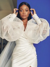 Short Sheath Sweetheart Wedding Dresses With Puff Long Sleeves Train Backless
