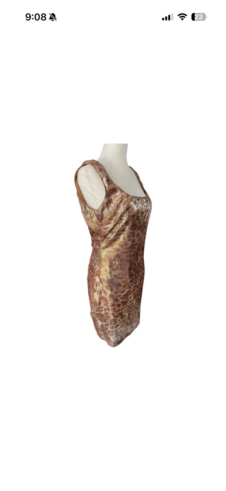 Cache Sequin Leopard Print Open Back Mini Dress S… - image 7