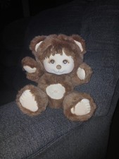 vintage 1986 Mattel "My Child" doll pet brown bear with a molded vinyl face....