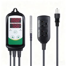 Digital Temperature Controller Heating Cooling Outlet Thermostat Plug US