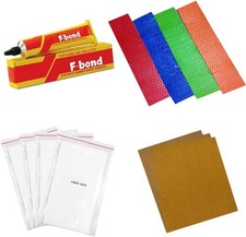 Cricket Bat Toe Guard 5pcs  1 Fevi Bond  4 Scuff Sheets/Sandpaper for Bat