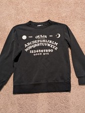 Black Ouija Board Oracle Goodbye Sweatshirt Womens Size Small Witchy Mystical