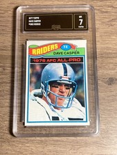 Dave Casper 1977 Topps GMA 7 NM Graded Card Oakland Raiders Rookie HOF #380. rookie card picture