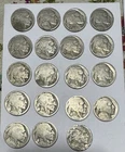 Lot of 19 Buffalo Nickel 5C  Coins Copper