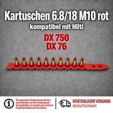 10 x Kartuschen 6,8/18 M10 Rot &ndash; kompatibel mit Hilti DX 750 und DX 76