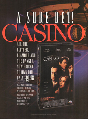 Original Video Advert Casino Robert De Niro Sharon Stone Universal MCA US Advert