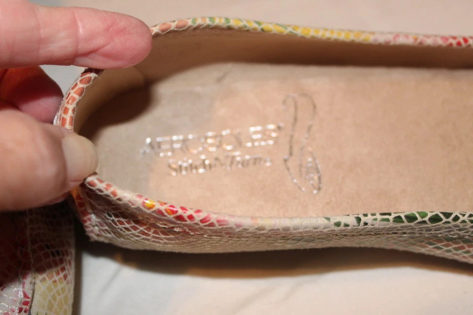 Mocasines para mujer Aerosoles NuDay 6,5 florales de cuero puntada N turn multicolor NUEVO Foto 3 de 4