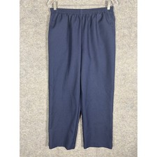 Alfred Dunner Petite Navy Blue Elastic Waist Pull On Pants Women's 10P