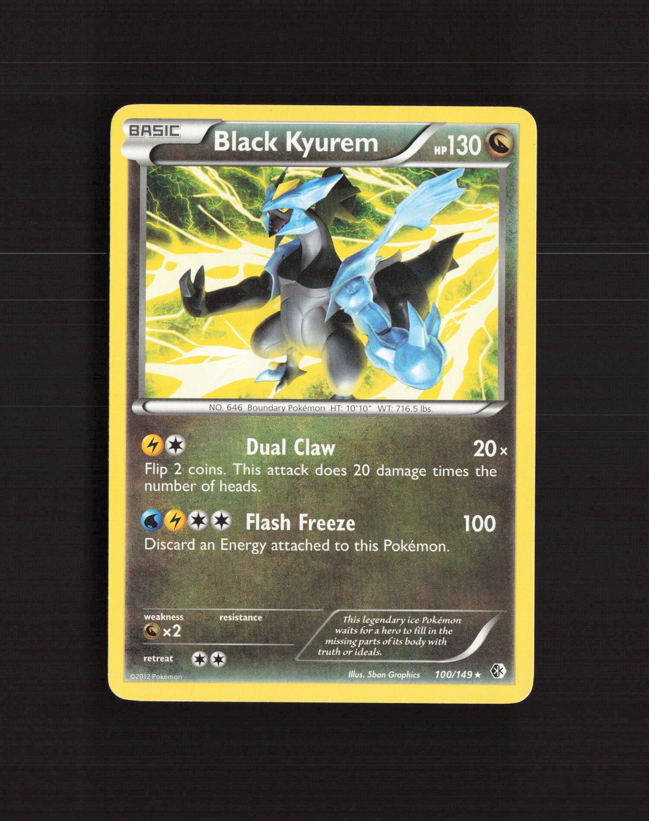 Black Kyurem 100/149 Boundaries Crossed Rare Pokemon Card DMG