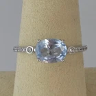 Vintage Style NVC 925 Sterling Silver Blue Topaz or Spinel Ring Size 9