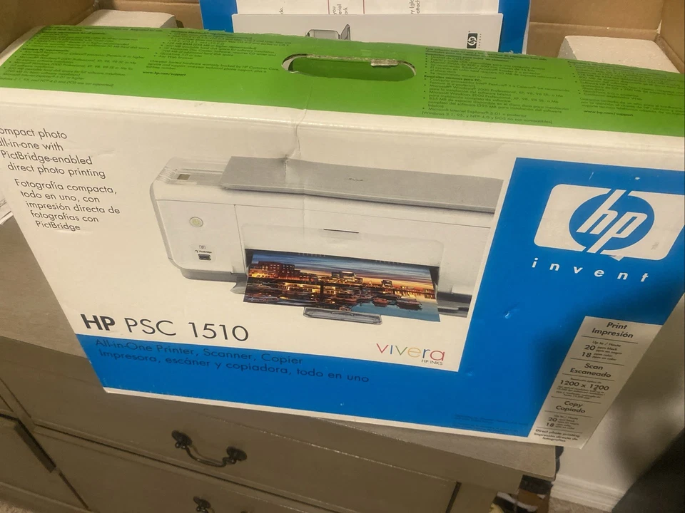 NEW HP PSC 1510 All-in-One Printer Scanner Copier Inkjet Photo USB Sealed - Image 2 of 4