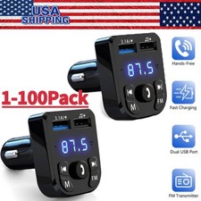 Bluetooth 5.0 Car Wireless FM Transmitter Adapter 2USB PD Charger Hands-Free Lot