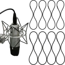 8PCS Microphone Shock Mount Rubber Ring, Black Universal Elastic Bands Replaceme