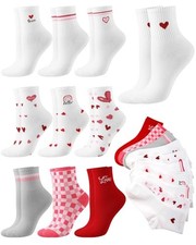 10 Pairs Women Heart Socks Cotton Soft Novelty Ankle Socks Bulk Cute