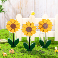 3 Pcs Summer Sunflower Wood Table Sign 7.1 Inch Sunflower Tabletop Home Decor St