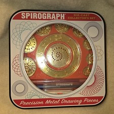 SPIROGRAPH Die-Cast Collector's Set Precision Metal Drawing Pieces, Hasbro, Tin