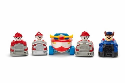 Paw Patrol Vehicle Lot Chase Marshall Zuma Fire Truck Police Boat Spin