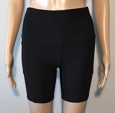 RBX Women's Shorts Size S/P Black Side Pockets Pull-On Mid-Rise Athletic Biker