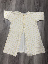 Vintage Carter's Newborn Baby Layette Yellow White Sleep Robe / Gown Unisex