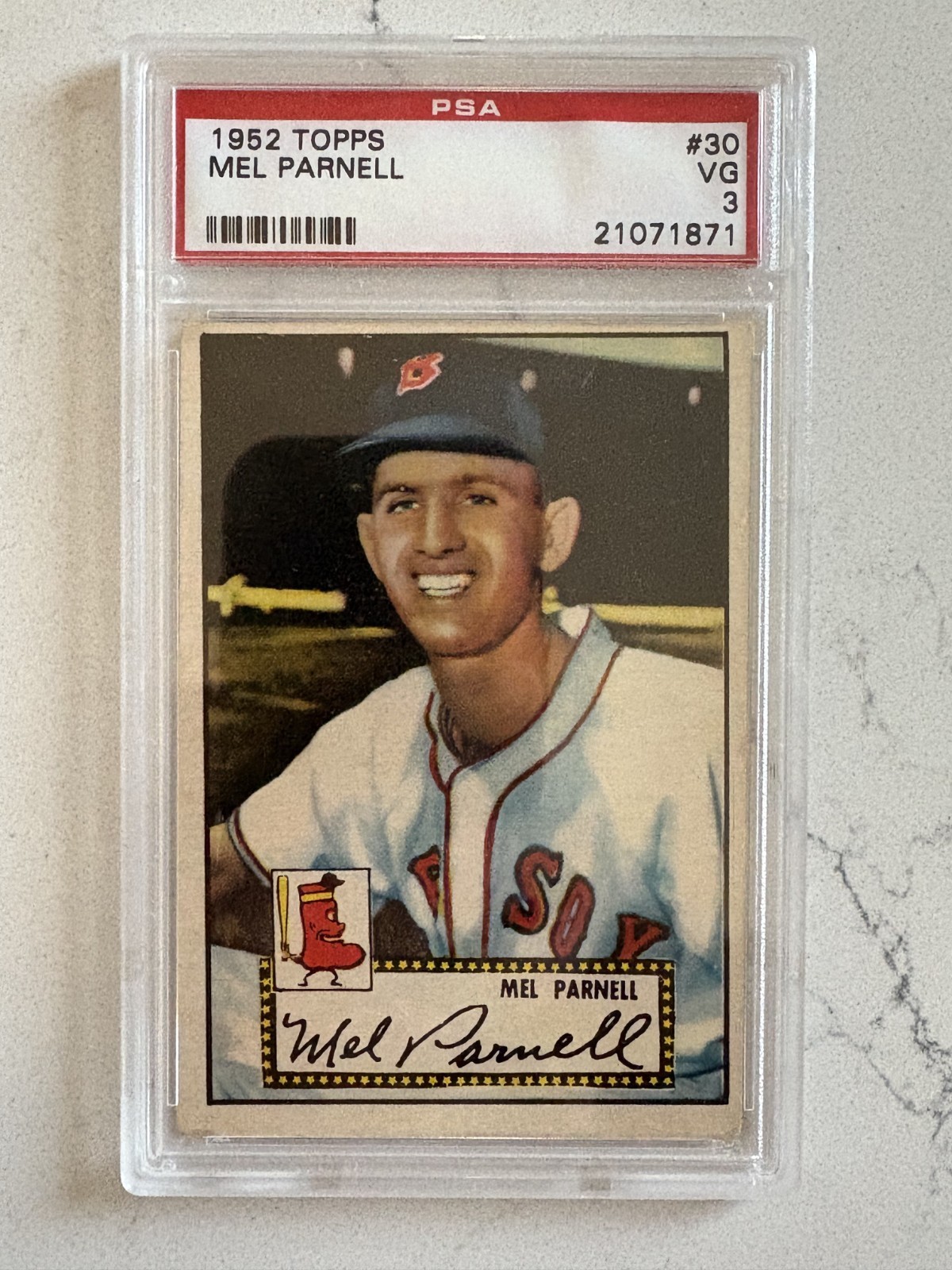 1952 Topps #30 Mel Parnell PSA 3 VG Boston Red Sox