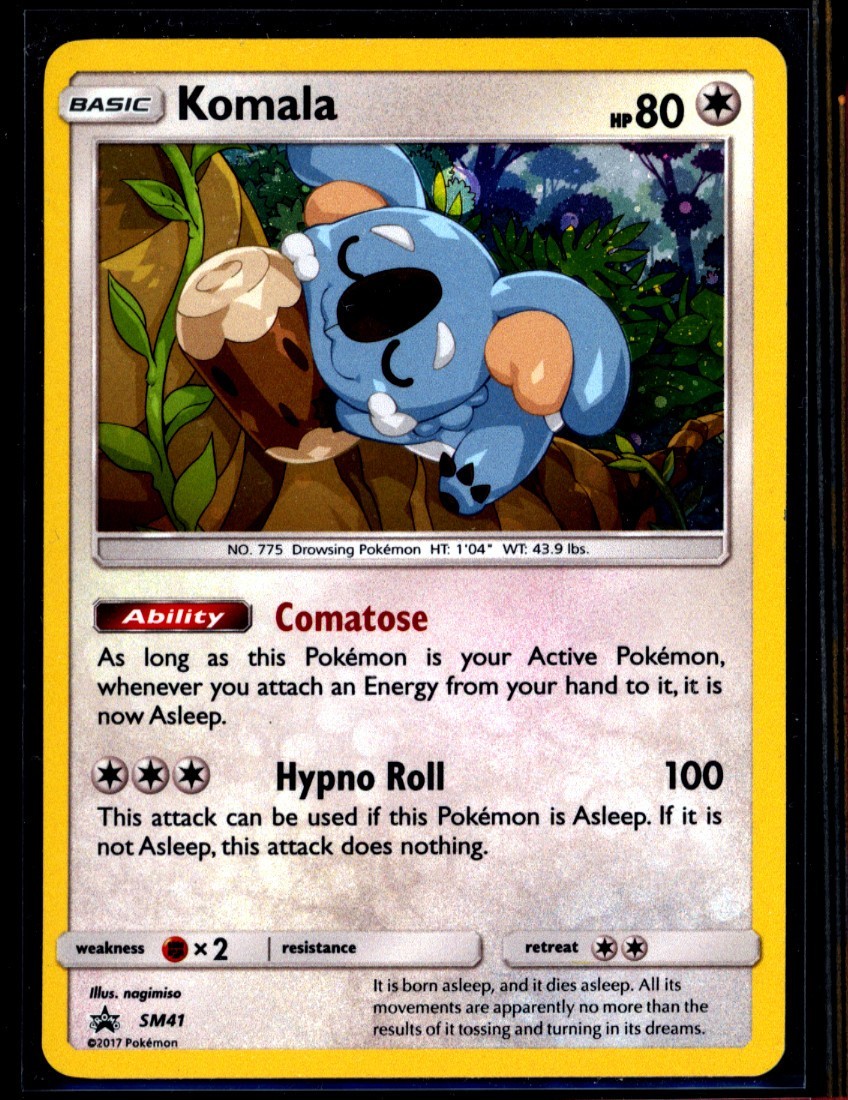 Komala SM41 Sun & Moon Holo Rare Black Star Promo Pokemon TCG Pokemon NM 1001#64