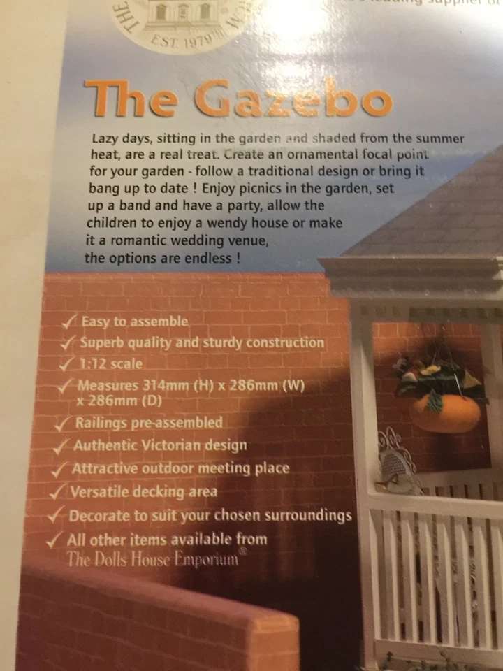 Puppenhaus Emporium Pavillon Bausatz Outdoor Garten Gebäude Flat Pack Maßstab 1:12 - Bild 2 von 2