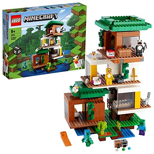 LEGO 21174 Minecraft La Casa del Árbol Moderna, Juguete de Construcción para Niñ