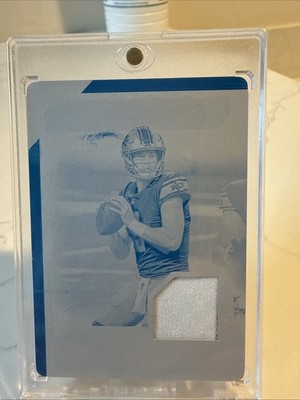 2020 Panini National Treasures Printing Plates Blue Patch Matthew Stafford 1/1