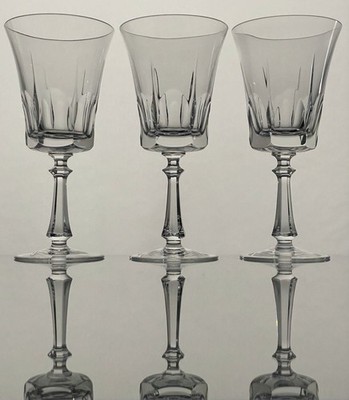 Gorham Crystal Wine Glasses Set of 3 Clear Stemware Elegant Cut
