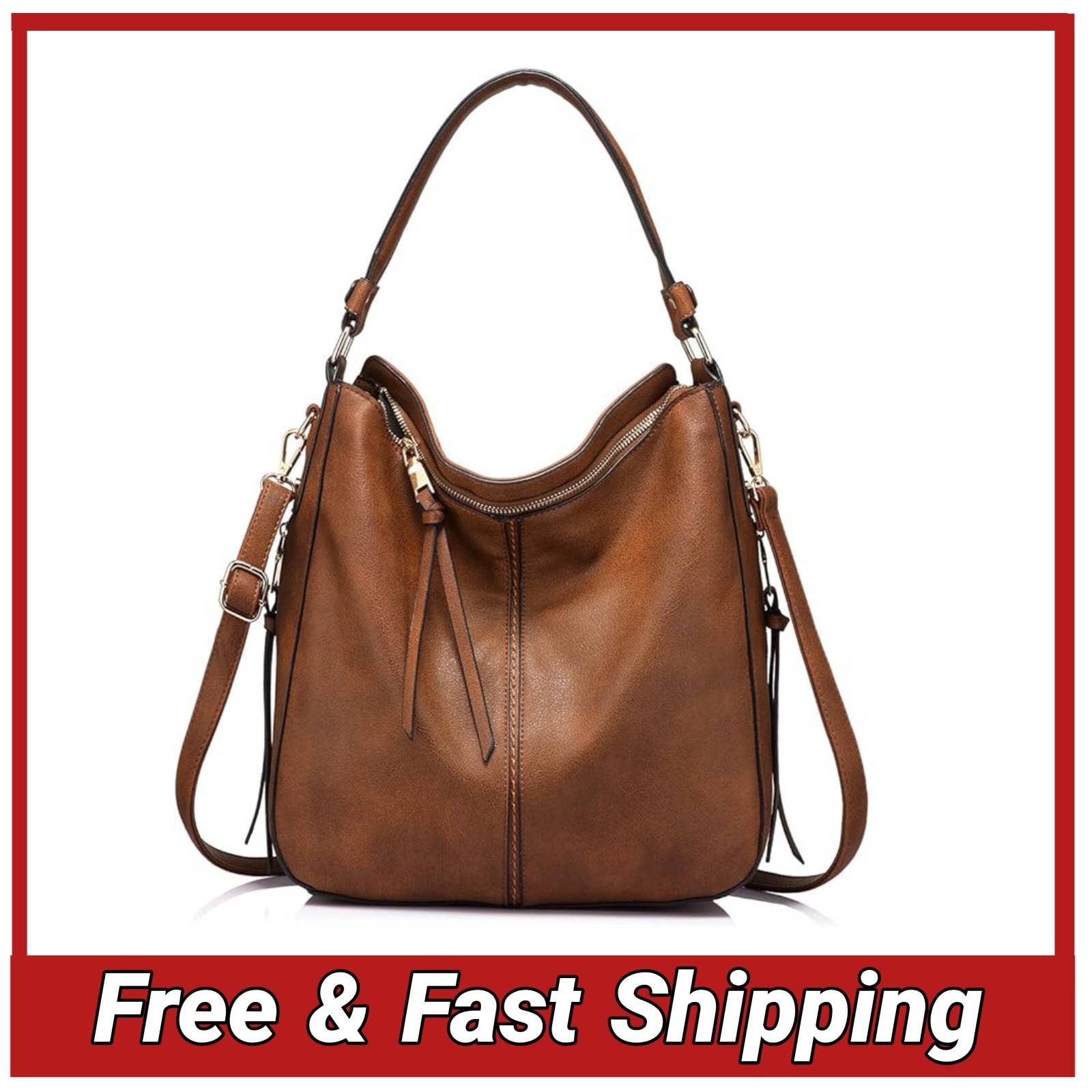 Realer Women&rsquo;s Hobo Bag Designer Faux Leather Crossbody Ha