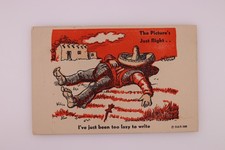 Lazy Mexican Sombrero Comic Postcard B B 508 Albuquerque NM