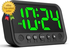 Small LED Digital Clock for Bedroom, Loud Alarm Clock for Heavy Sleepers Adults,