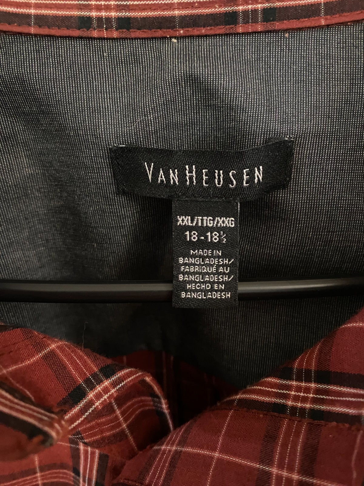 Van Heusen Men’s XXL Red Plaid Button-Down Shirt Long Sleeve thumbnail 3