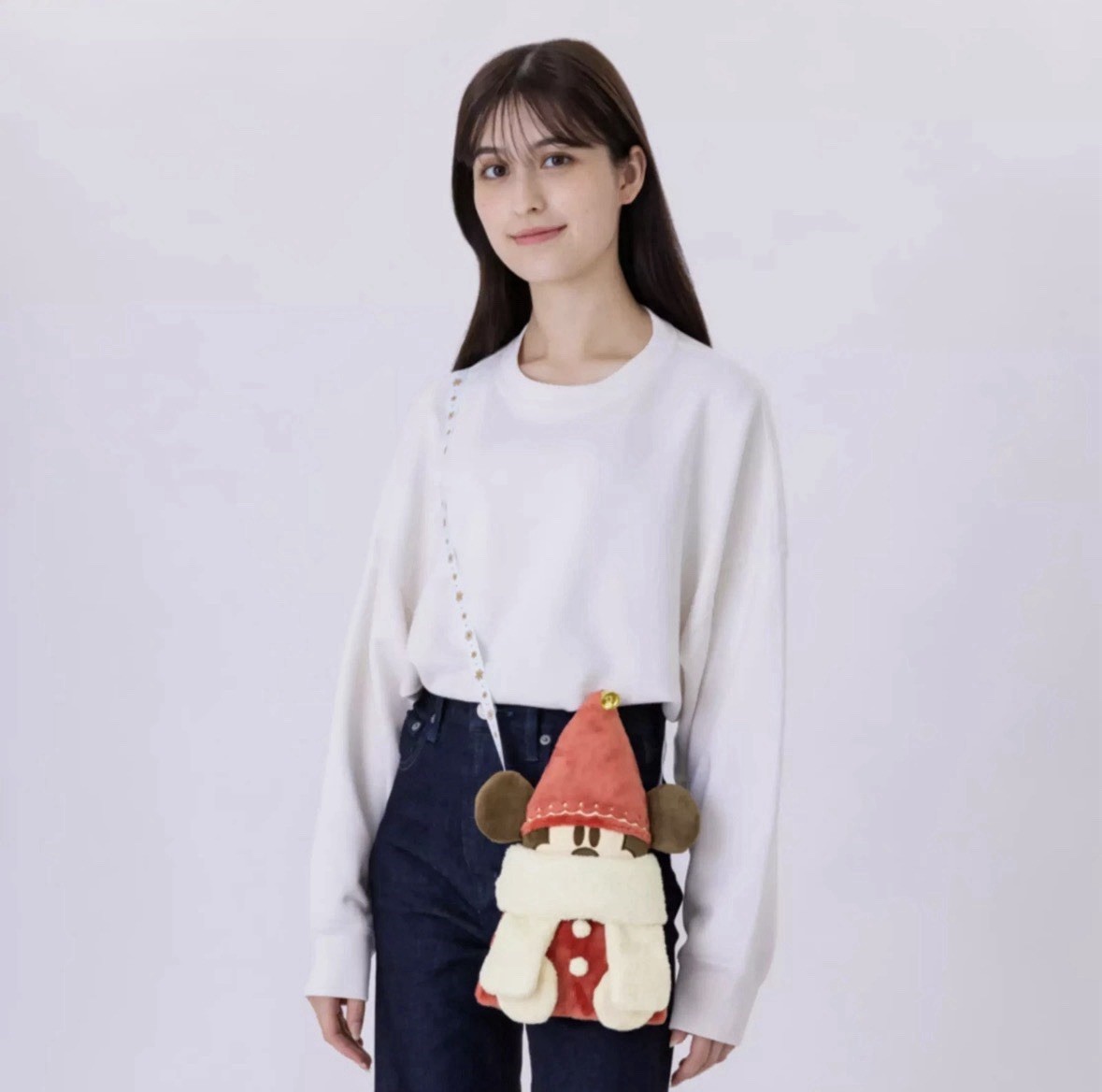 Tokyo Disney Resort Winter 2025 Christmas Lil RingRing Mickey Fairy Shoulder Bag