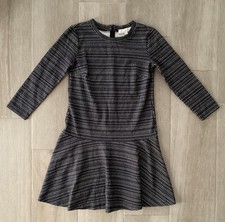 Ann Taylor Loft Small Geometric Stripe Flippy Drop Waist 3/4 Sleeve Dress