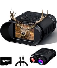 4K Night Vision Goggles IR Binoculars 8X Zoom Camera  32GB Card Rechargeable